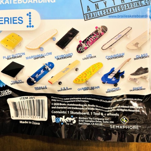 (25 Packs) Braille Skateboarding Mini Collectible Boards-Series 1‎ Mystery Packs - Picture 4 of 5